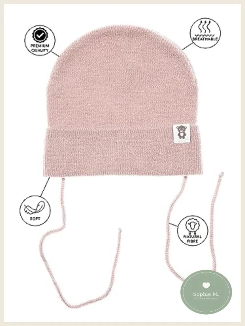 Navy Merino Wool Beanie Hat for Toddlers